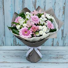 Букет цветов из:  Герберы, Альстромерии и Хризантемы в Головково