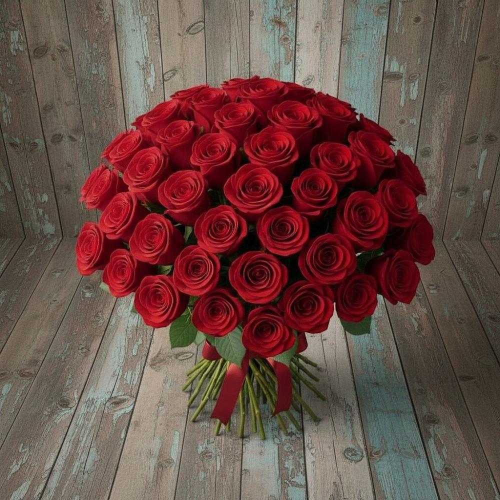 Букет 55 Красных роз Фридом в Головково