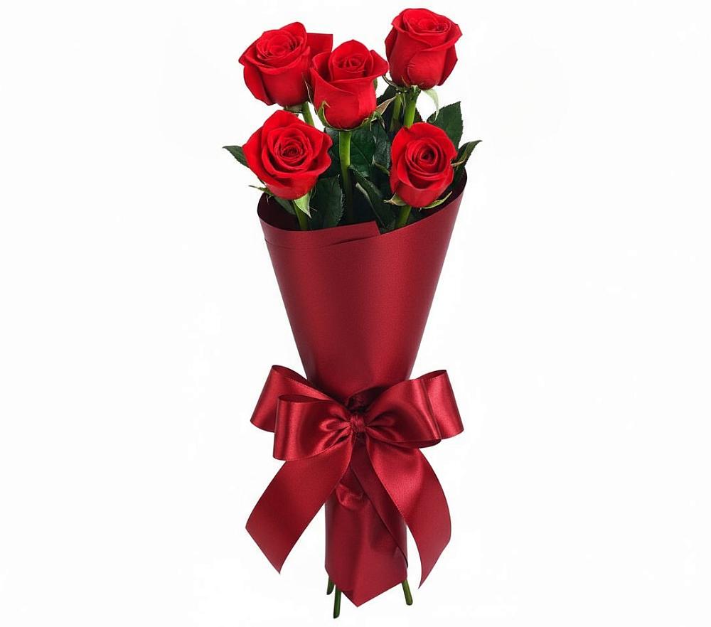Букет 5 Красных роз Эдлесс Лав в Головково