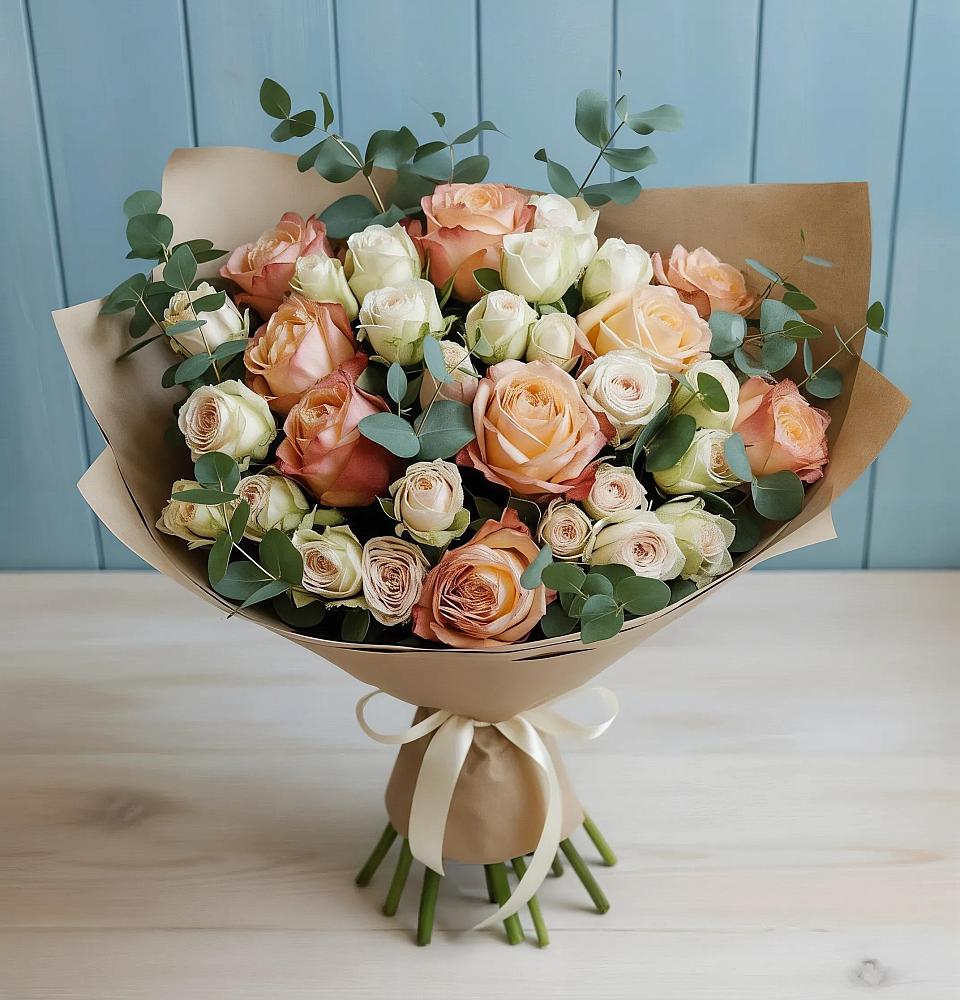 Букет цветов из: Альстромерии и Розы в Головково