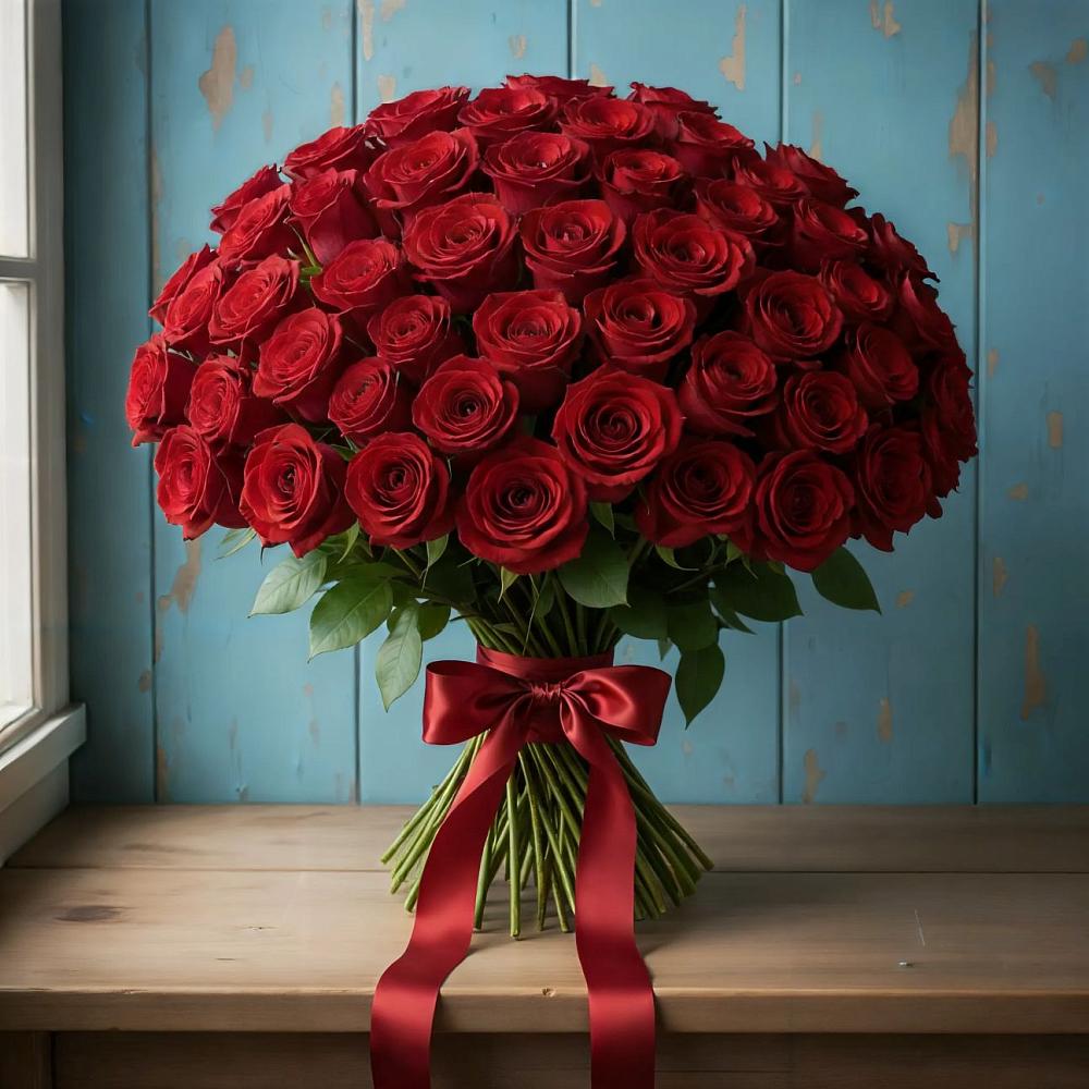 Букет Красные розы Блэк Меджик в Головково