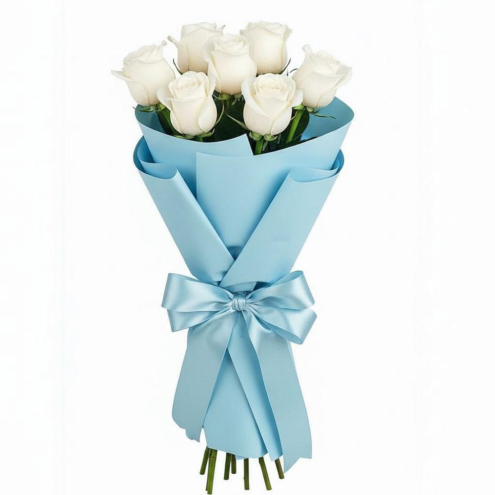 Букет 7 белых роз Проуд в Головково