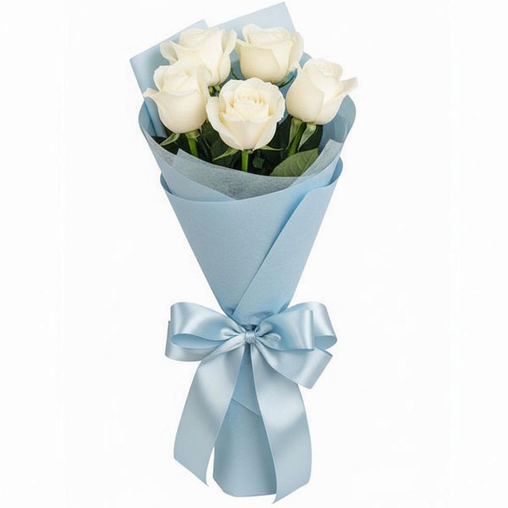 Букет 5 Белых роз Проуд в Головково