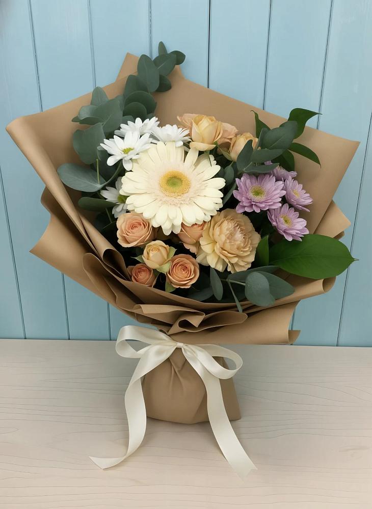 Букет цветов из: Герберы и Хризантемы в Головково