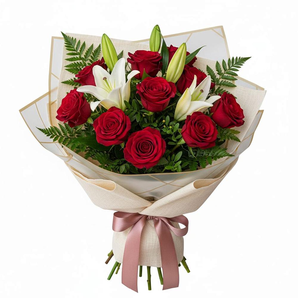 Букет цветов из: Лилии и Розы в Головково