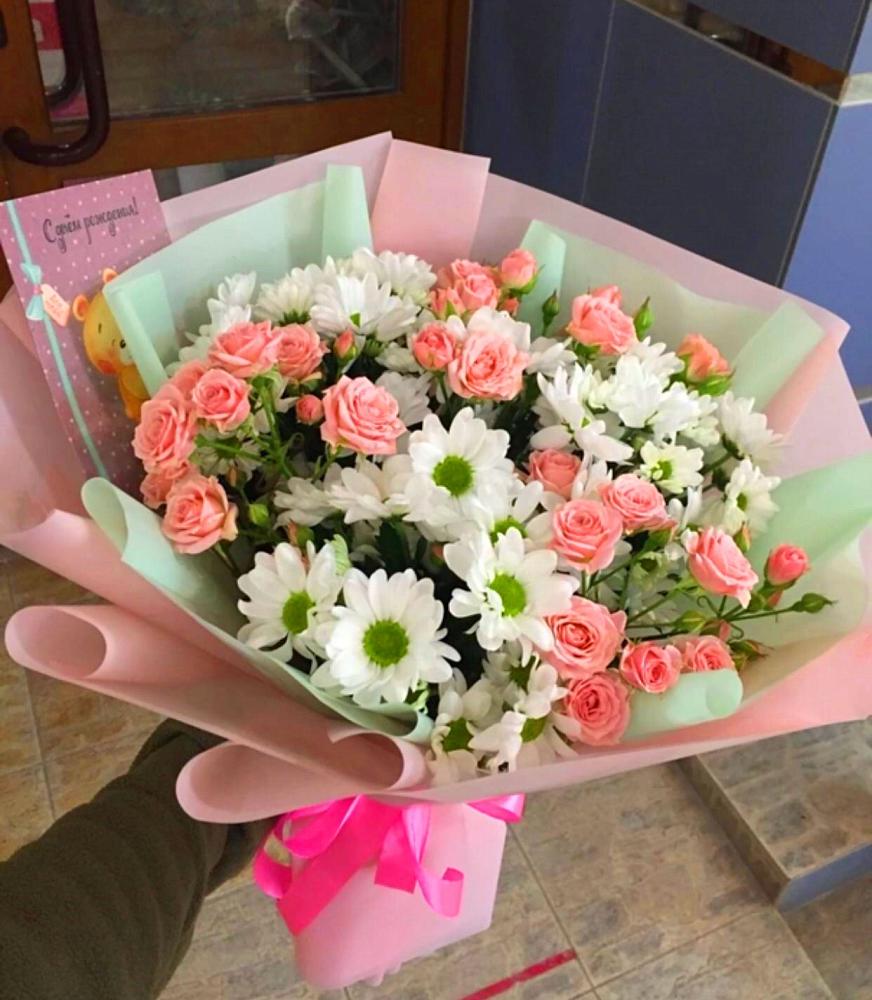 Букет цветов из: Розы и Хризантемы в Головково