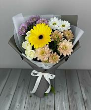 Букет цветов из:  Розы, Герберы и Хризантемы в Головково