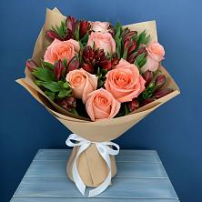 Букет цветов из:  Розы и Альстромерии в Головково