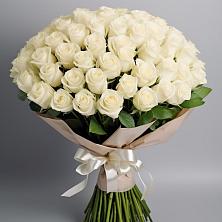 Букет 101 беля роза Белоснежка в Головково