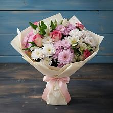 Букет цветов из:  Хризантемы, Альстромерии и Розы в Головково