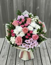 Букет цветов из:  Альстромерии, Гвоздики, Розы и Хризантемы #REPLACE_PRED# Головково